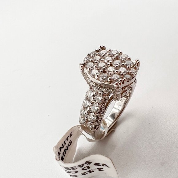 925 Sterling Sliver Moissanite Wedding/Engagement Ring, 2.52ctw VVS Stones Hip H - Picture 2 of 6